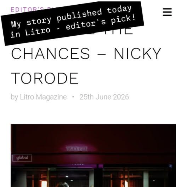 Litro Magazine editor's pick: Second Chances by Nicky Torode
